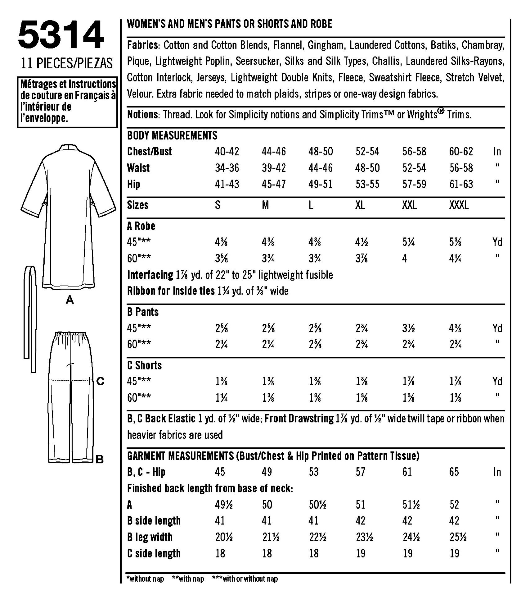 Sewing Pattern Women's & Men's Cozywear Big Men's - Etsy