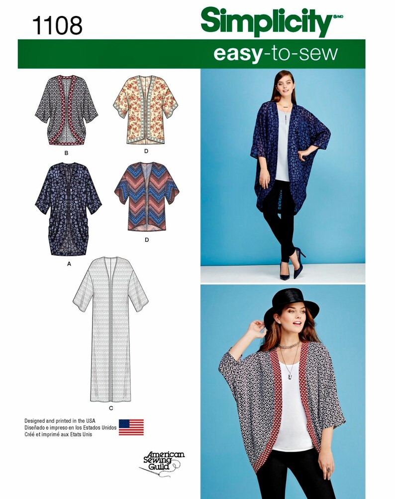 Sewing Pattern Kimono Cardigans Pattern Kimono Duster Etsy