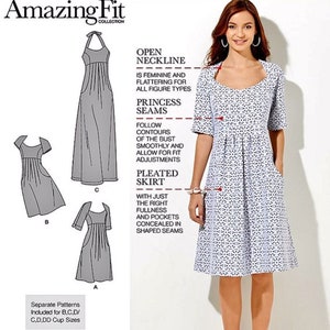 Sewing Pattern Women&#39;s Dress Pattern, Halter Top Dress Pattern, Dress with Pockets Pattern, Simplicity Sewing Pattern 1800