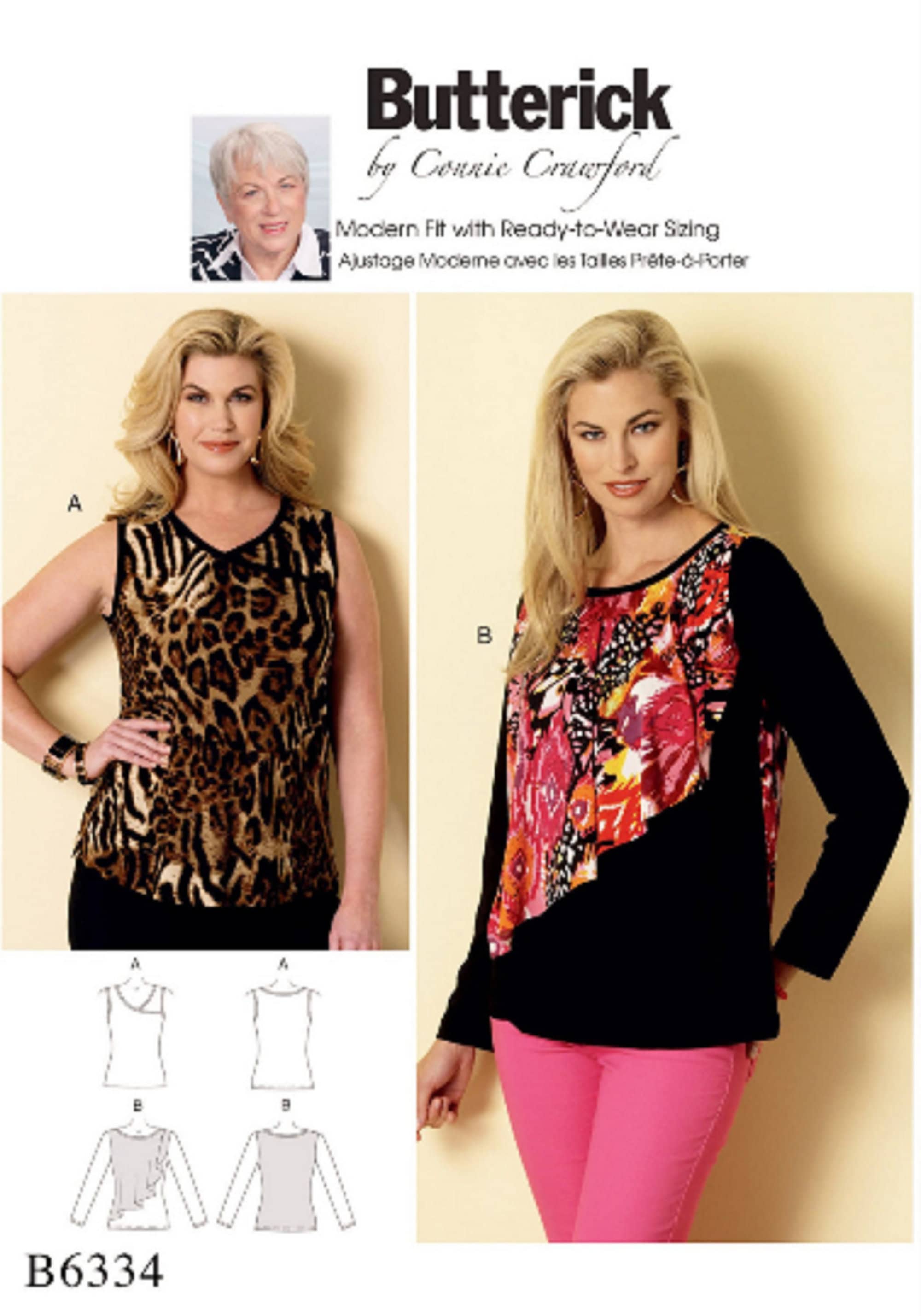 Sewing Pattern Women's Pullover Tops Pattern, Stretch Knit Tops Pattern ...