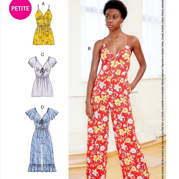 Sewing Pattern Miss Petite Jumpsuit Pattern, Misses Romper Pattern, Women's Sunsuit Pattern, McCall's Sewing Pattern 7963