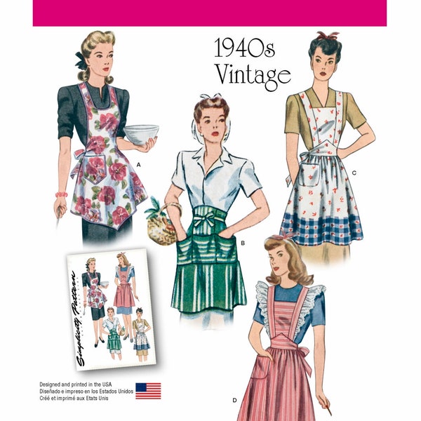 Sewing Pattern for Vintage Apron Pattern, 1940's Apron Pattern, Simplicity Sewing Pattern 1221