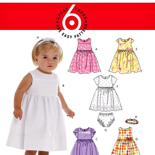 Sewing Pattern Toddlers' Classic Dress and Panties Baby Etsy