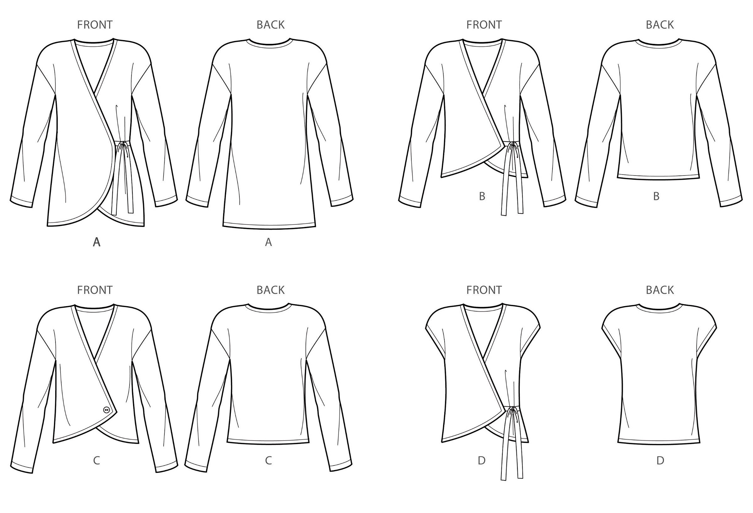 Sewing Pattern Women's Wrap Cardigan Pattern Misses' Etsy