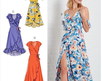 McCall's Paper Sewing Pattern Women's Wrap Dress Sewing Pattern, Misses' Easy Dress Sewing Pattern, McCall's Dress Pattern 7745