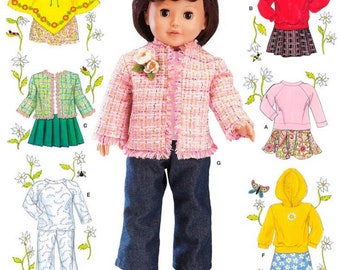 Paper Sewing Pattern 18 inch Doll Clothes Pattern, 18 in Doll Clothes, Doll Hoodie, Doll Poncho, Simplicity Sewing Pattern 4297