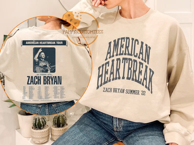 The American Heartbreak Tour Shirt, Zach Bryan 2022 Tour Shirt, Zach Bryan Album Merch, Gift For Fan, Zach Bryan Sweatshirt, Hoodie, TH_ZT01 