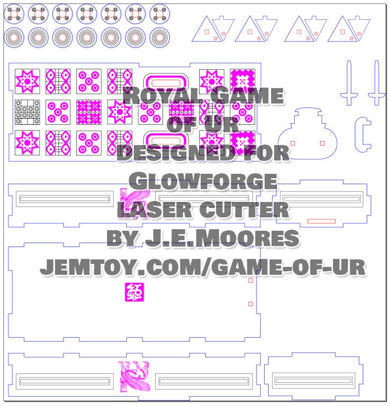 Royal Game of Ur SVG file for Glowforge Laser Cutter image 6
