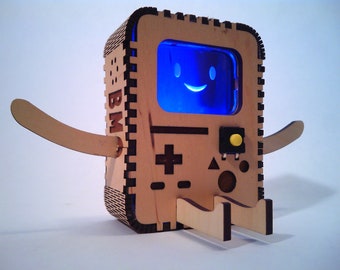 Laser cut your own Adventure Time BMO Lamp SVG for Glowforge