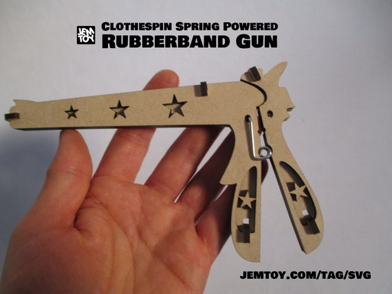 Download Svg Vector File Rubber Band Gun For Glowforge Laser Cutter Etsy