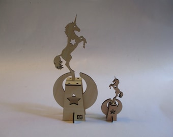 Laser Cut your own Dancing Unicorn SVG Balance Toy Horse Trophy for Glowforge