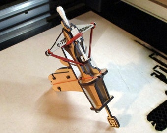 Laser cut your own Q-Tip Crossbow toy SVG file for Glowforge