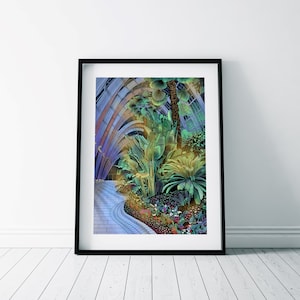 Sheffield Winter Garden Print Night / Botanical Garden Poster/ Greenhouse Print/ Sheffield Wall Art/ Moonlight image 1