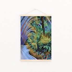 Sheffield Winter Garden Print Night / Botanical Garden Poster/ Greenhouse Print/ Sheffield Wall Art/ Moonlight image 2