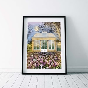 Sheffield Botanical Gardens Print/ Sheffield Wall Art/ Greenhouse Print/ Spring flowers