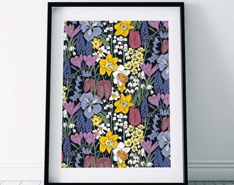 Spring Flowers Print/ Spring pattern/ Floral Wall Art