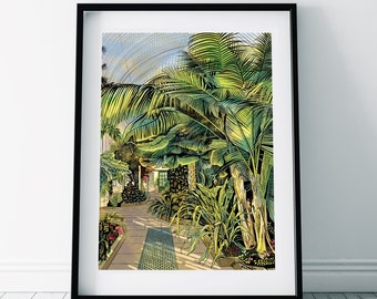 Sheffield Botanical Gardens Print/ Sheffield Wall Art/ Greenhouse Print/ Glasshouse