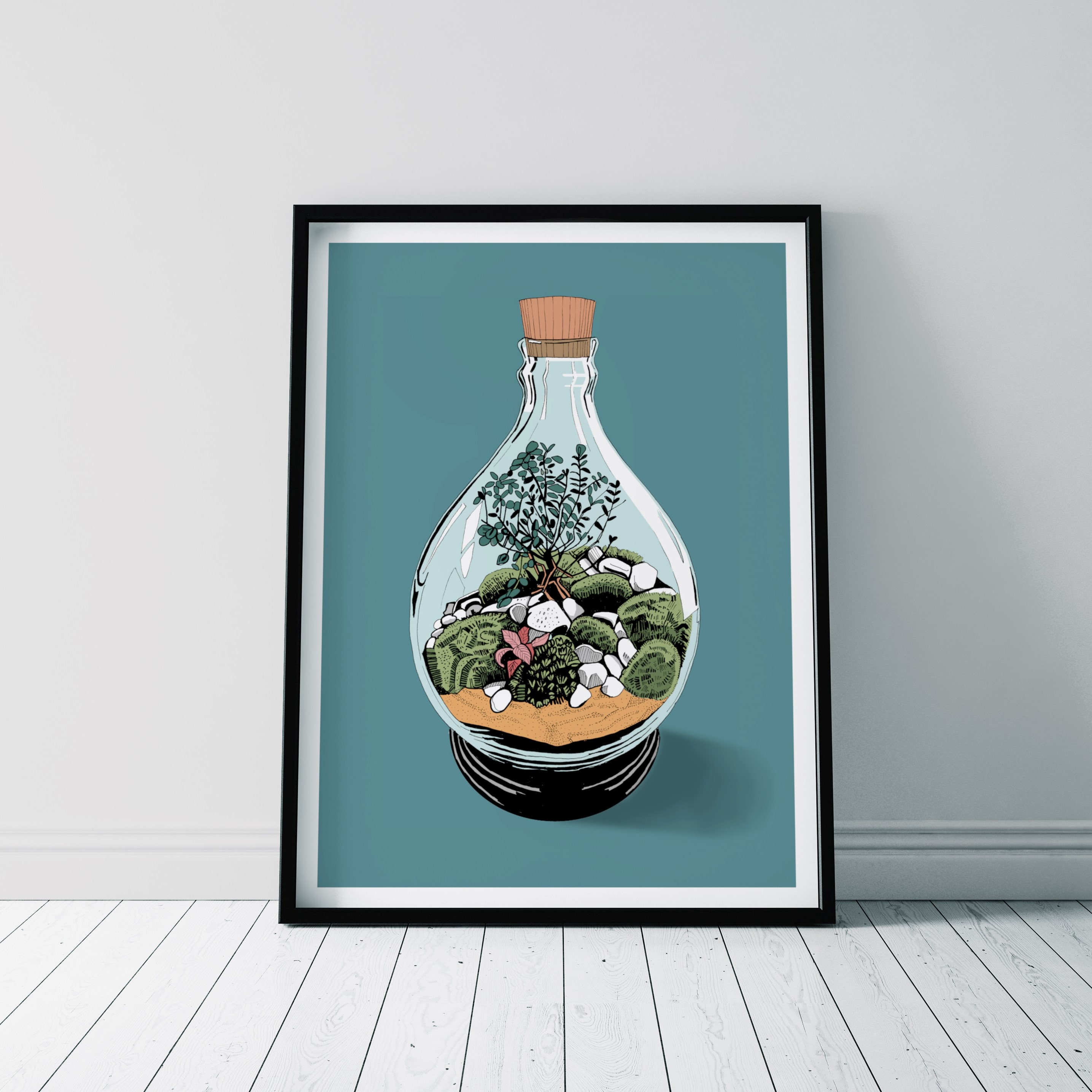Bonsai Terrarium Print/ Giant Terrarium Poster/ Plant Lover Etsy