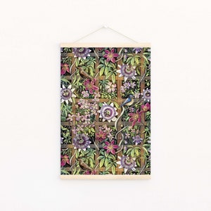 Trellis Print/ Passion Flower Pattern/ Botanical Wall Art image 2