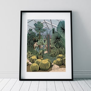 Kew Gardens Kaktus Haus Print / Kew Gardens Jungle Print / Greenhouse Poster / Princess of Wales Conservatorium Cacti