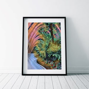 Sheffield Winter Garden Print - Light Display / Botanischer Garten Poster / Greenhouse Print / Sheffield Wall Art / Festiv