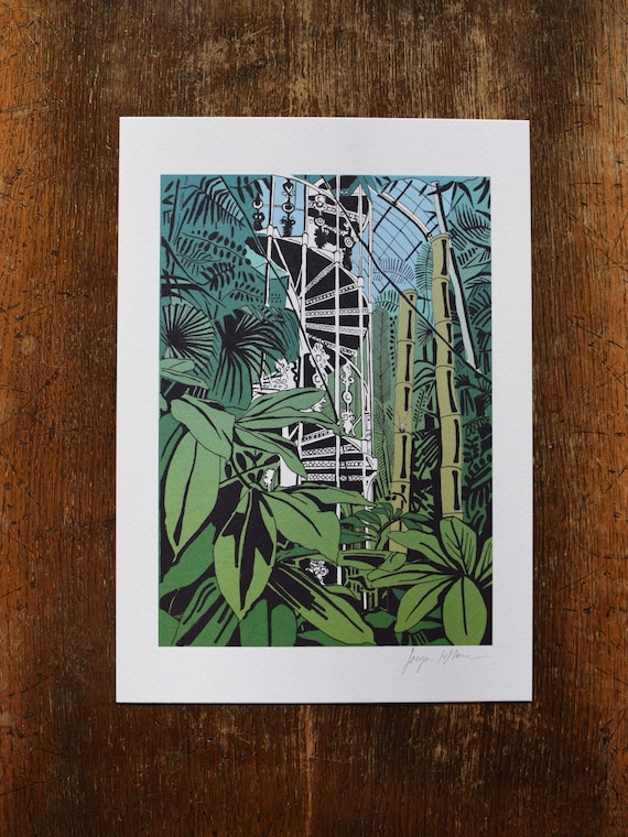 Vintage Kew Gardens Cactus House Poster A3 Print