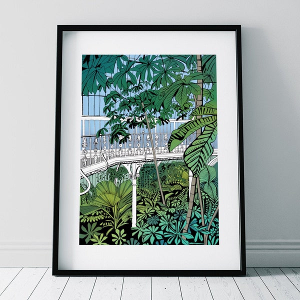 Kew Gardens Palm House Jungle Print/ Botanical Garden Poster/ Walkway