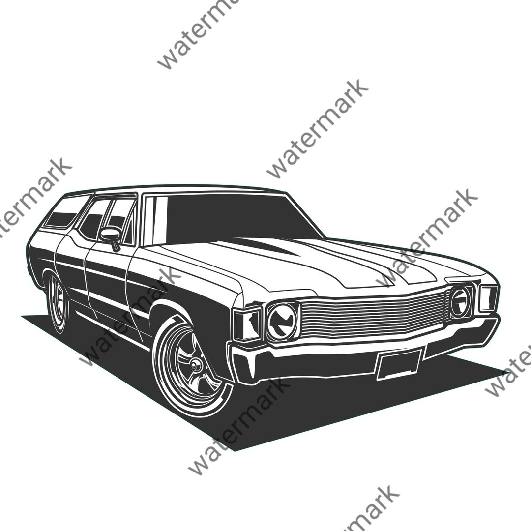 Car 1972 Chevrolet Chevy Chevelle Wagon Png Illustration Silhouette ...