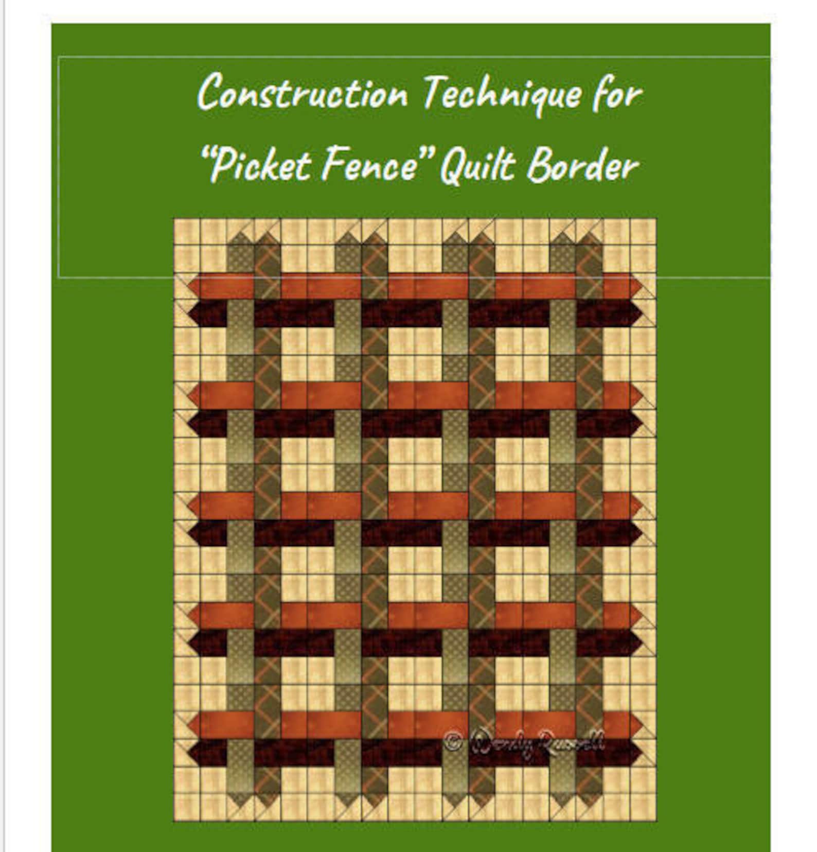 Quilt Border Construction Technique for picket Fence Border Etsy