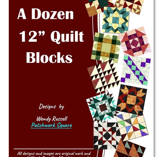 A Dozen MORE 12 Quilt Block Patterns Etsy