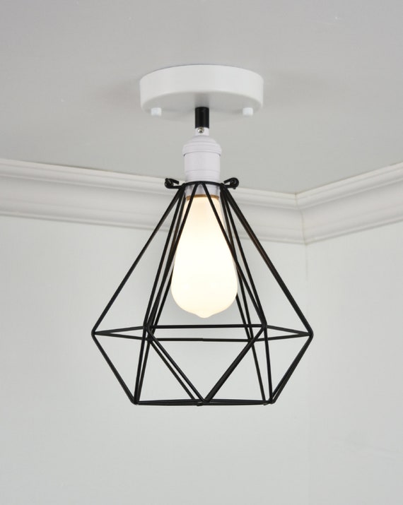 Diamond Cage Flush Mount Modern Ceiling Lighting Semi Flush Etsy