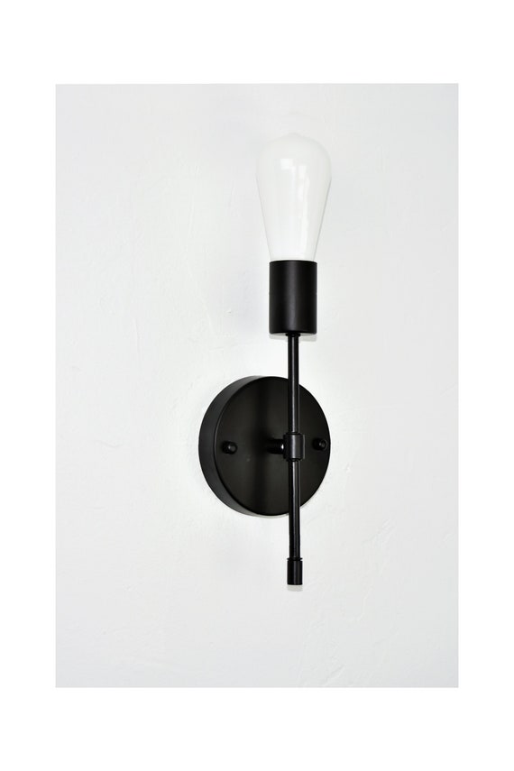 Black Torch Wall Sconce Single Lamp, Bathroom Vanity Sconces Black