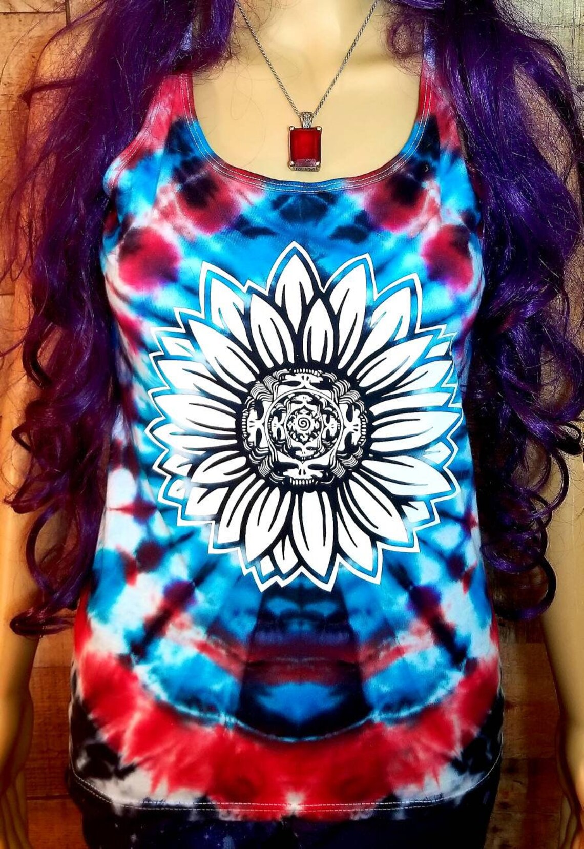 Grateful Dead Glow in the Dark Tie Dye Tank Top with FREE Etsy