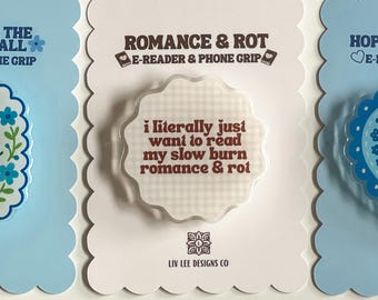 Romance & Rot E-Reader Grip | Acrylic Bookish E-Reader and Phone Holder | Book Lover Gift Magsafe