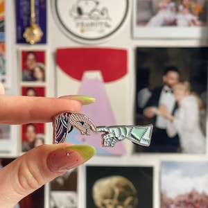 Frankenstein Enamel Pin | The Wretch & Elizabeth Gothic Literature |“Hand of Creation” Michelangelo Inspired | Bookish Gift image 1