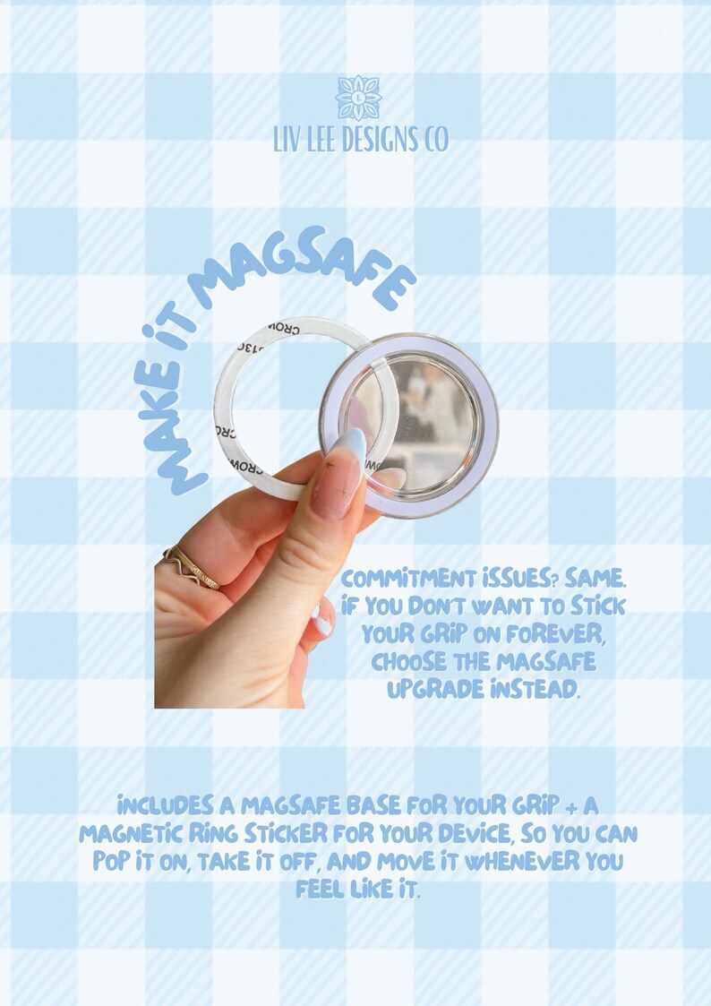 Hopeless Romantic E-reader Grip: Acrylic E-Reader Phone Holder MAGSAFE image 5