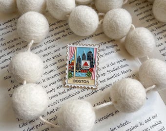 Boston Massachusetts Stamp Soft Enamel Pin | Hometown Collection | New England Pin Gift