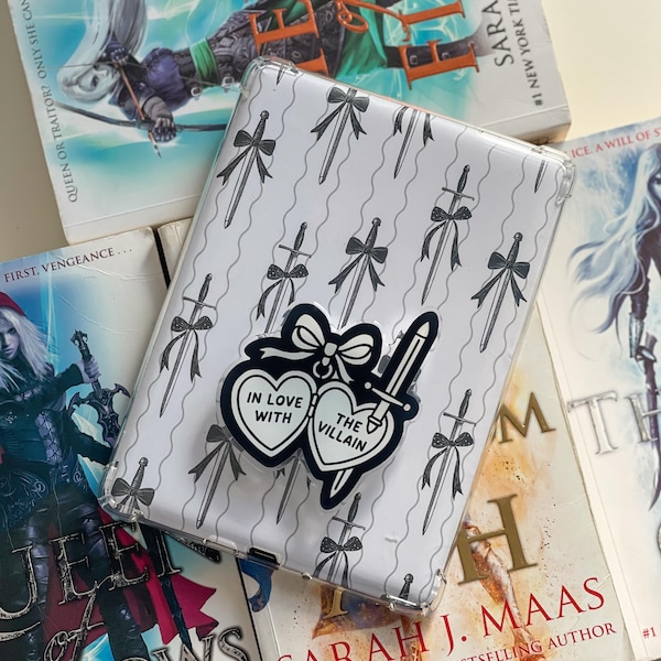 Uchwyt na czytnik e-booków i telefon Villain Lover | Uchwyt na akcesoria książkowe | Prezent w stylu mrocznej fantasy | Uchwyt Magsafe DIY