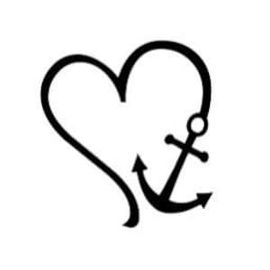 Heart Anchor, Anchor decal, Boating, Boat Life, HTV, Vinyl decal, can cooler, Laptop, Yeti, Tumbler, Nautical, car decal, lake life, Pillow