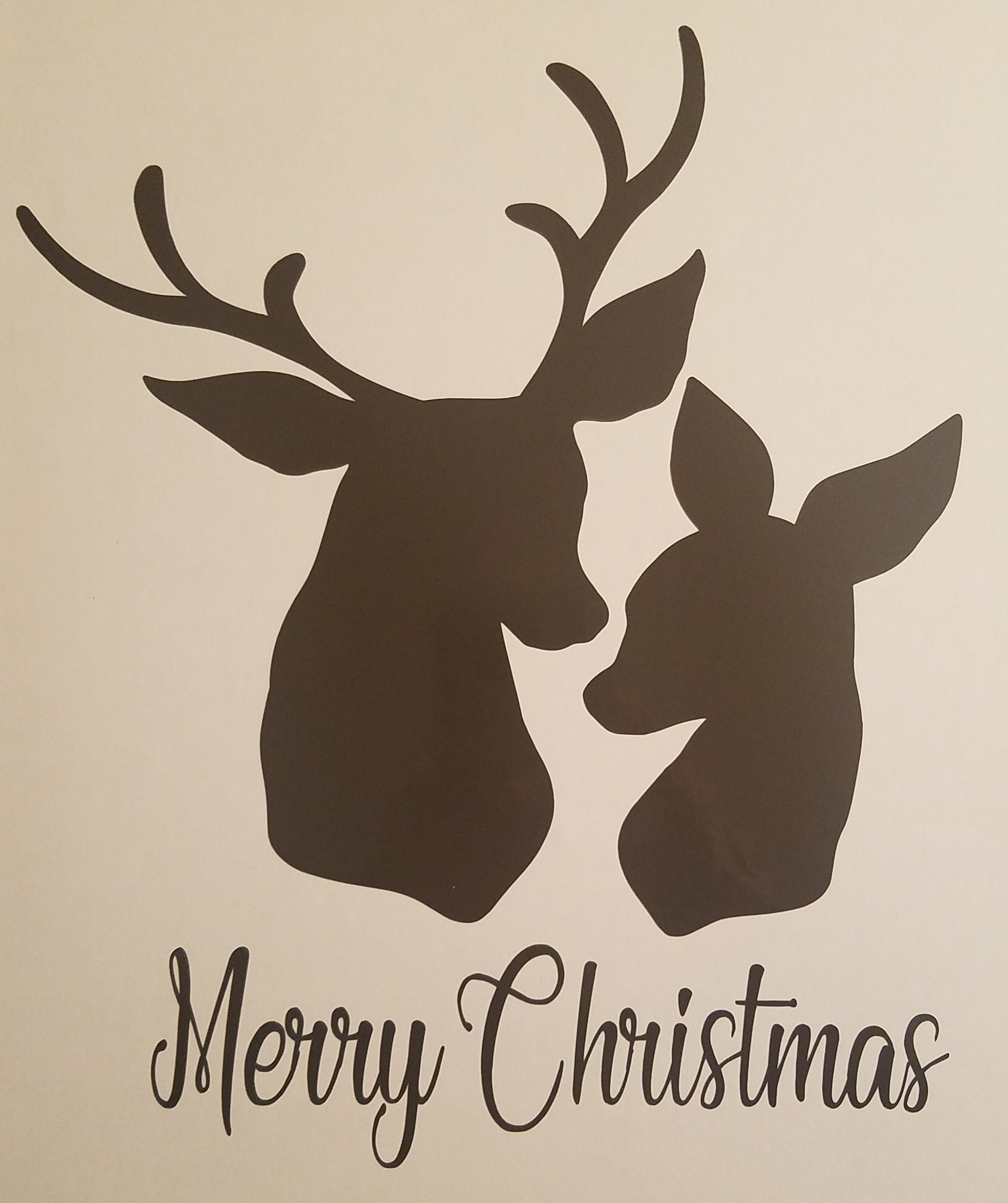 Merry Christmas Reindeer Decal Holiday Decor Decor Serving Plates Pillow Decals T Shirts Laptop Deer Sweatshirts HTV or Vinyl Decal