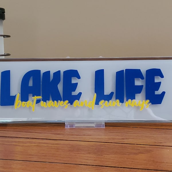Lake Life Subway Tile, Lake Life, Boat Waves and Sun Rays, Subway Tile decor/Lake sign/Subway Tile Sign/Lake House/Subway Tile/VRBO/Airbnb