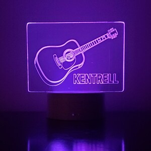 Guitar Gift, Personalize, LED Acrylic Light, Guitar Player, Bar Decor, Music gift, Musician gift, Music Teacher, Night light, Engraved gift