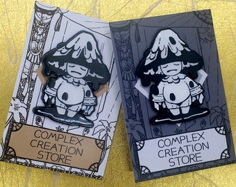 Inkcap Mushroom Soft Enamel Pin With Epoxy - 1.75 Inches