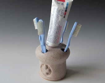 Ceramic Pottery Wheel-thrown Handmade Stoneware Counter Toothbrush Holder One of a Kind