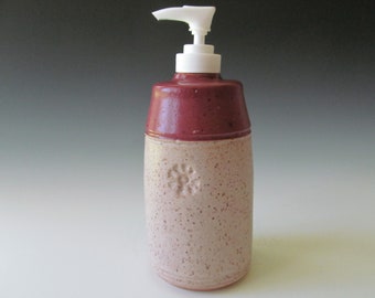 Ceramic Pottery Wheel-thrown Handmade Stoneware Large Lotion/Soap Dispenser One of a Kind