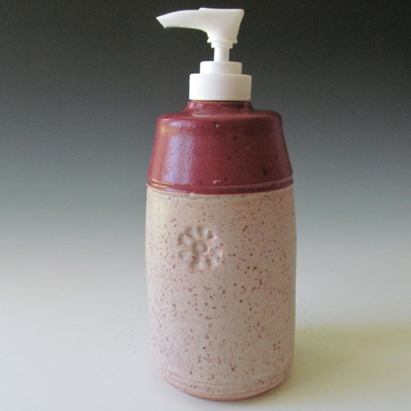 Ceramic Pottery Wheel-thrown Handmade Stoneware Large Lotion/Soap Dispenser One of a Kind