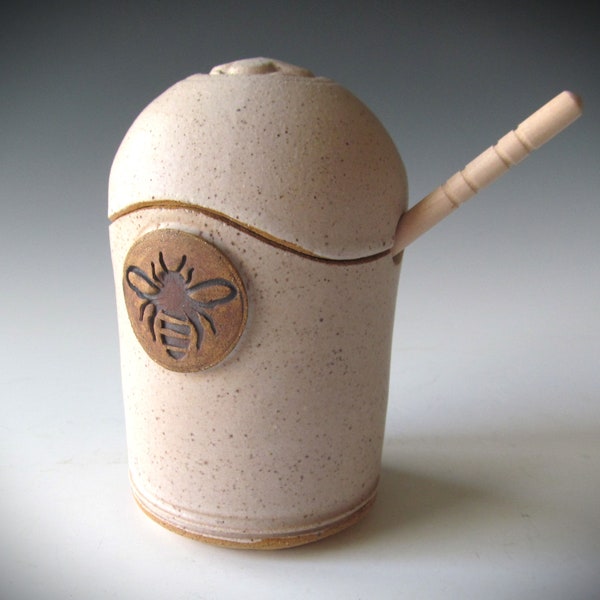 Ceramic Pottery Stoneware Wheel-thrown Beehive Honey Pot Handmade One of a Kind