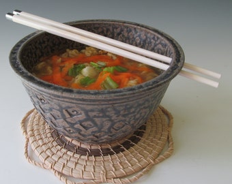 Ceramic Stoneware Pottery Wheel-thrown Ramen Bowl