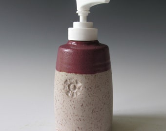 Ceramic Pottery Stoneware Wheel-thrown Handmade Small Lotion Soap Dispenser One of a Kind