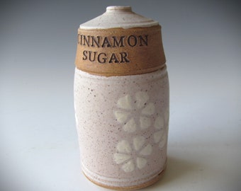Ceramic Pottery Stoneware Wheel-thrown Cinnamon Sugar Shaker Handmade One of a Kind